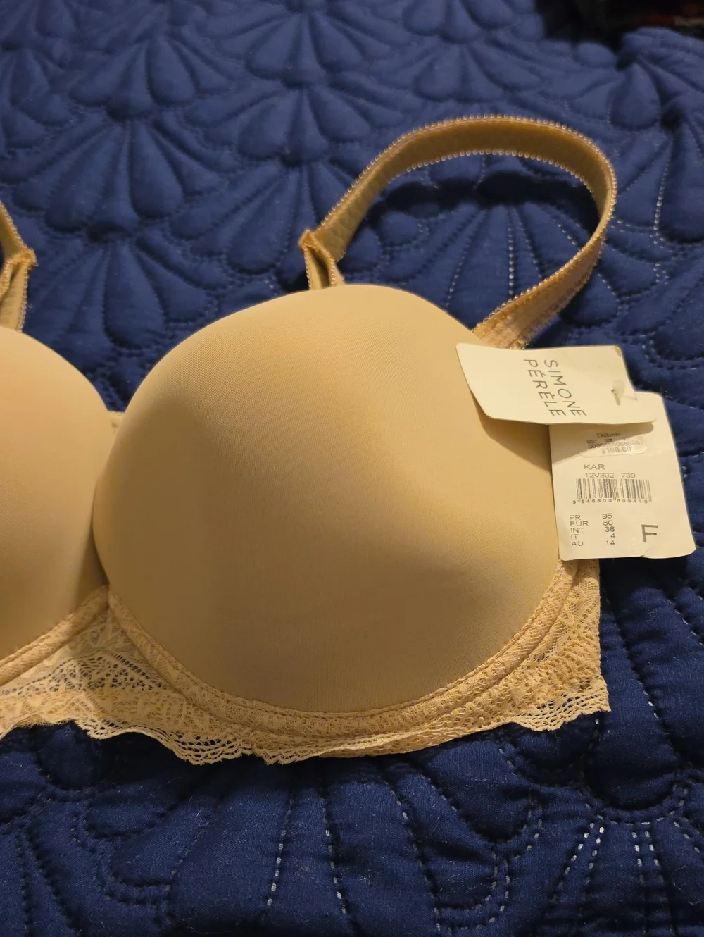Simone Perele Karma Strapless Women's Nude Lace Balconette Bra 36F (36DDD)